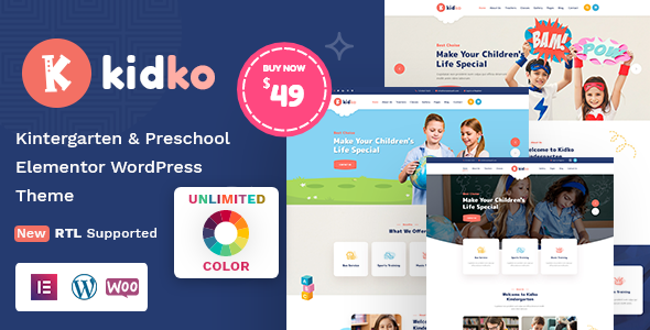 Kidko - Kindergarten &amp;amp; Baby Care WordPress Theme + RTL