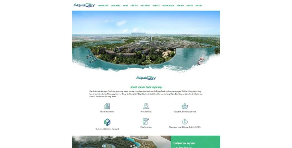 Theme WordPress landing page bất động sản Aqua City