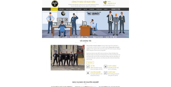 Theme wordpress dịch vụ bảo vệ 01