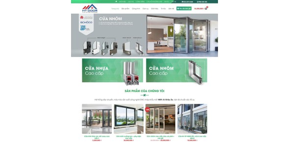 Theme wordpress flatsome bán cửa nhôm 01