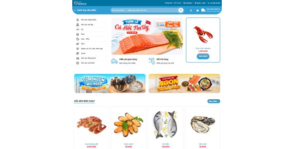 Theme wordpress bán hải sản 01