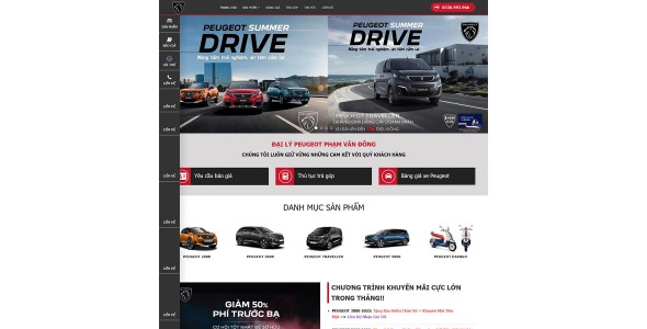 Theme wordpress bán xe Peugeot