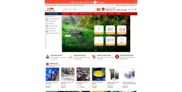 Theme wordpress bán đồ thủy sinh 01