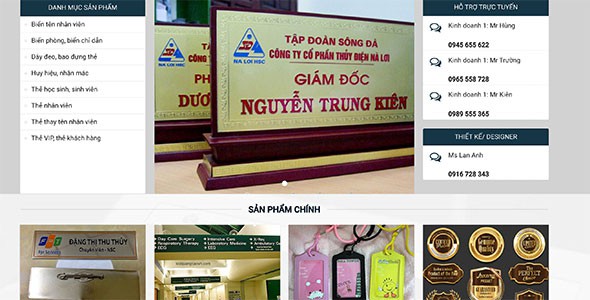 Mẫu web biển chức danh