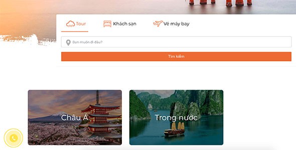 Mẫu web đặt Tour