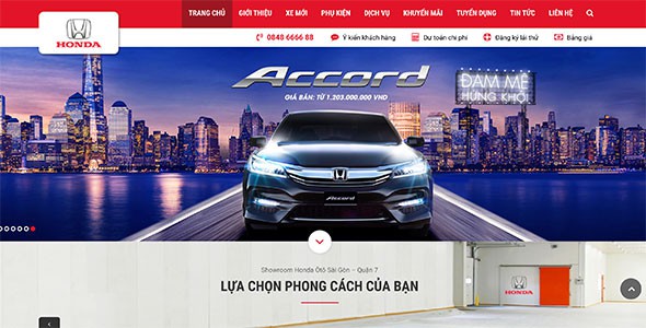 Mẫu web showroom ô tô