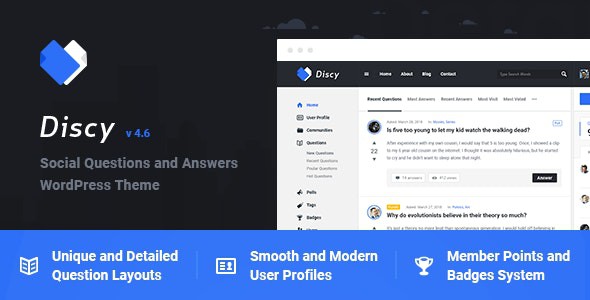 Discy - Social Questions and Answers WordPress Theme