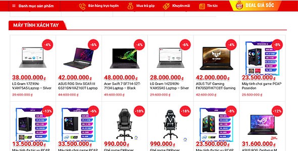 Web Chuyên mua bán pc - laptop - loa karaoke - điện thoại