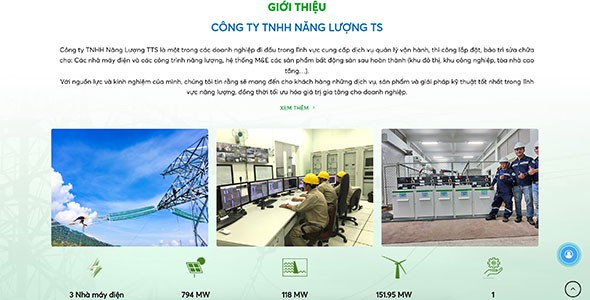 Mẫu web công ty năng lượng mặt trời