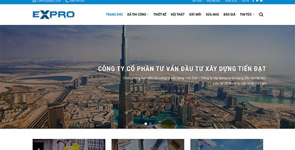 Web công ty xây dựng mới