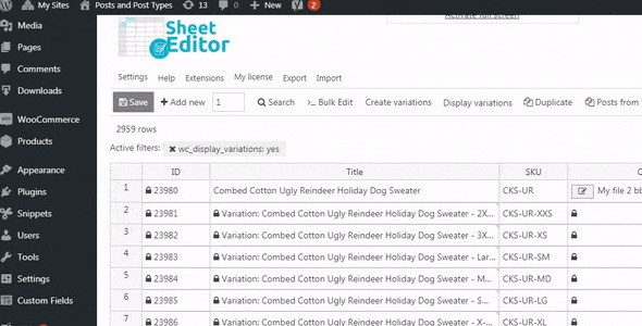 WP Sheet Editor Pro